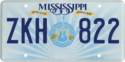 MS license plate ZKH822