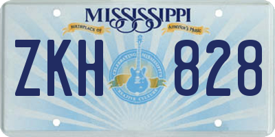 MS license plate ZKH828