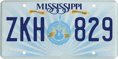 MS license plate ZKH829