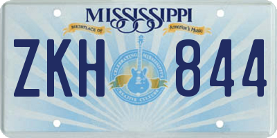 MS license plate ZKH844