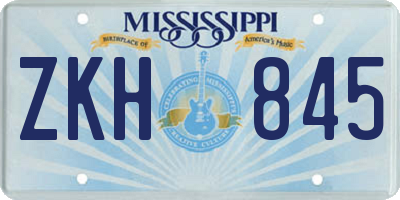 MS license plate ZKH845