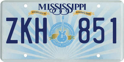 MS license plate ZKH851