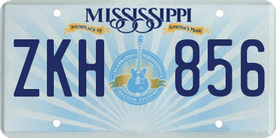 MS license plate ZKH856