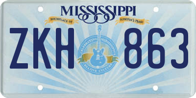 MS license plate ZKH863