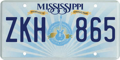 MS license plate ZKH865