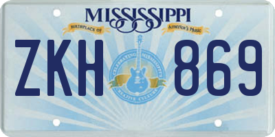 MS license plate ZKH869