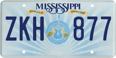 MS license plate ZKH877