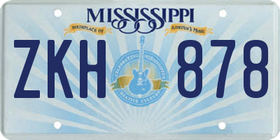 MS license plate ZKH878