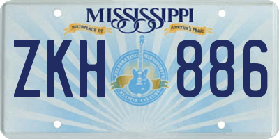 MS license plate ZKH886