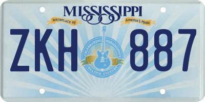 MS license plate ZKH887