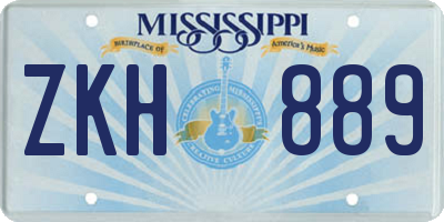 MS license plate ZKH889