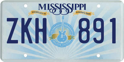 MS license plate ZKH891