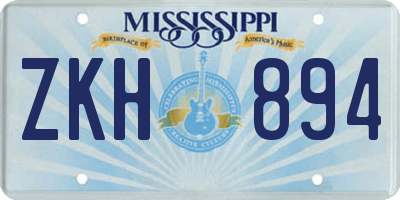 MS license plate ZKH894