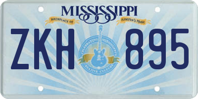 MS license plate ZKH895