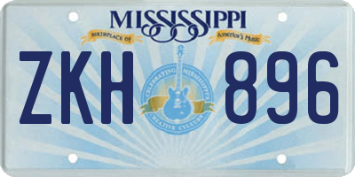 MS license plate ZKH896