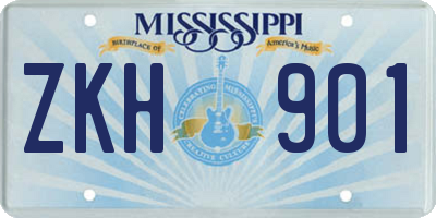 MS license plate ZKH901