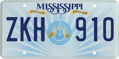 MS license plate ZKH910