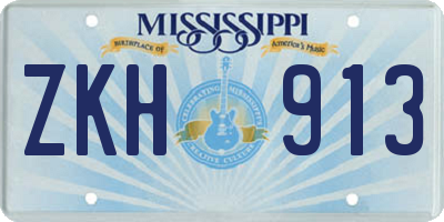 MS license plate ZKH913