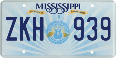 MS license plate ZKH939