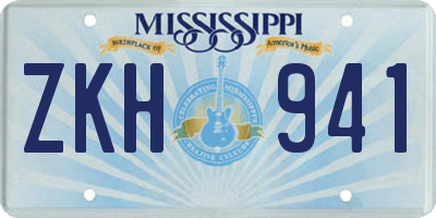 MS license plate ZKH941