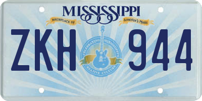 MS license plate ZKH944