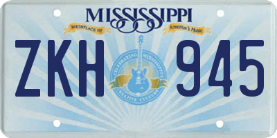 MS license plate ZKH945