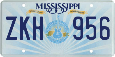 MS license plate ZKH956