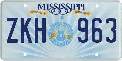 MS license plate ZKH963