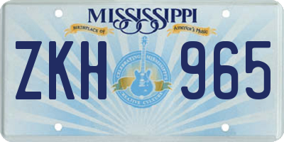 MS license plate ZKH965