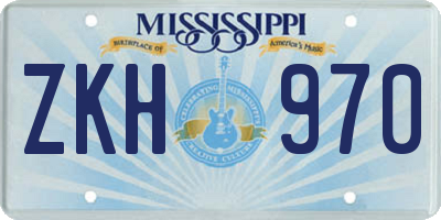 MS license plate ZKH970
