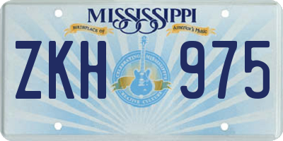 MS license plate ZKH975