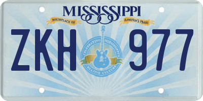 MS license plate ZKH977