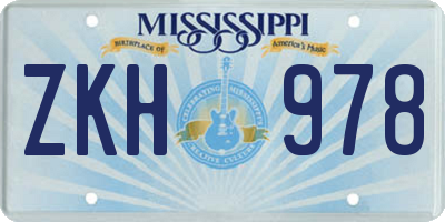 MS license plate ZKH978