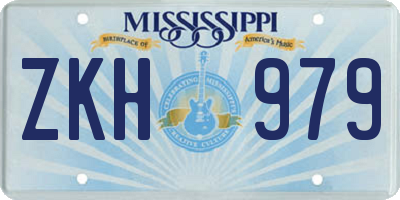 MS license plate ZKH979