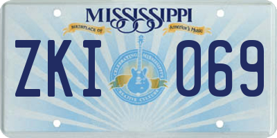 MS license plate ZKI069