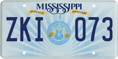 MS license plate ZKI073