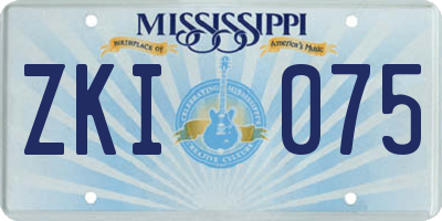 MS license plate ZKI075