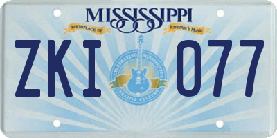 MS license plate ZKI077