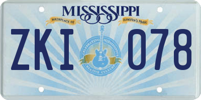 MS license plate ZKI078