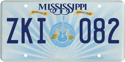 MS license plate ZKI082