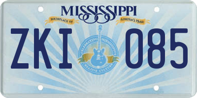 MS license plate ZKI085
