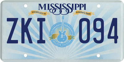 MS license plate ZKI094