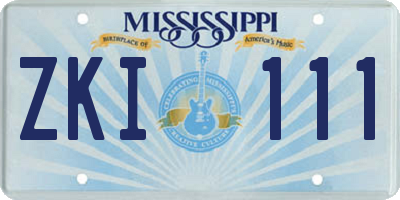 MS license plate ZKI111