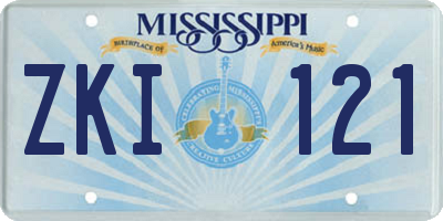 MS license plate ZKI121