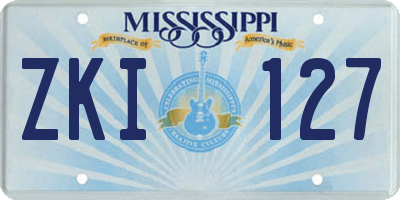 MS license plate ZKI127