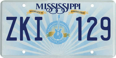 MS license plate ZKI129