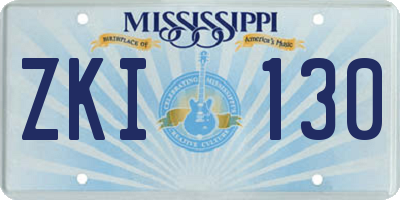 MS license plate ZKI130