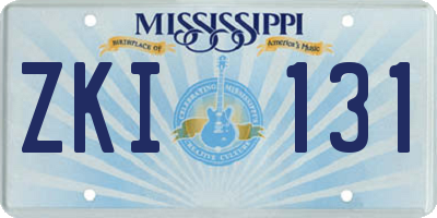 MS license plate ZKI131