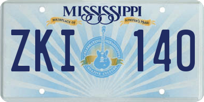 MS license plate ZKI140