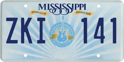 MS license plate ZKI141